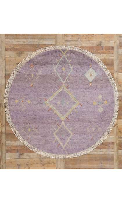 8 x 8 Modern Boho Amethyst Mirage Moroccan Rug 31234
