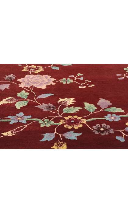 9 x 12 Modern Red Chinese Art Deco Rug 31098