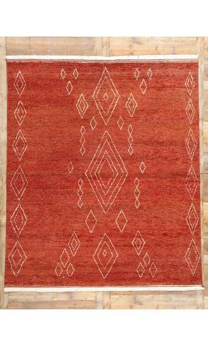 8 x 10 Crimson Desert Oasis Modern Red Moroccan Rug 31215