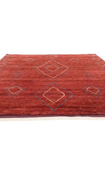 8 x 10 Crimson Nomad Modern Red Moroccan Rug 31218