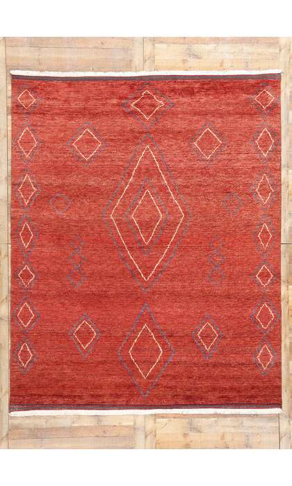 8 x 10 Crimson Nomad Modern Red Moroccan Rug 31218