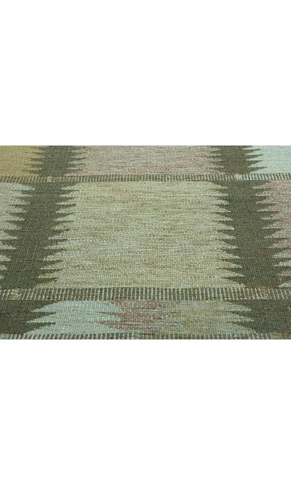 9 x 12 Scandinavian Modern Green Swedish Inspired Kilim Rug 31120