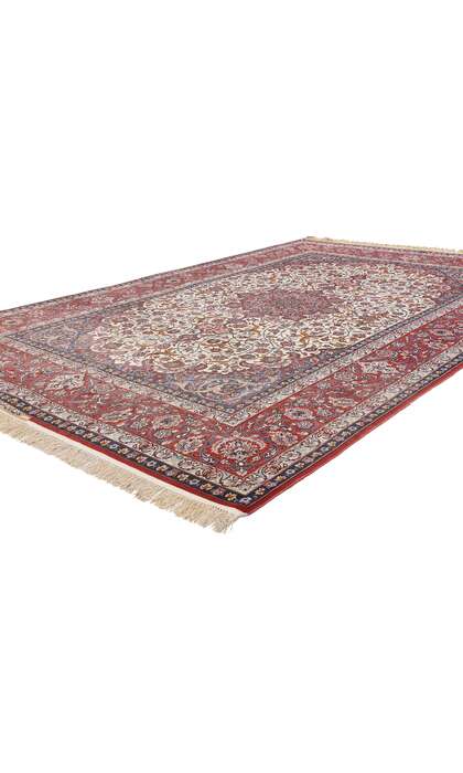 7 x 10 Vintage Ivory Persian Isfahan Rug 78780