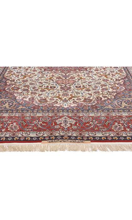 7 x 10 Vintage Ivory Persian Isfahan Rug 78780