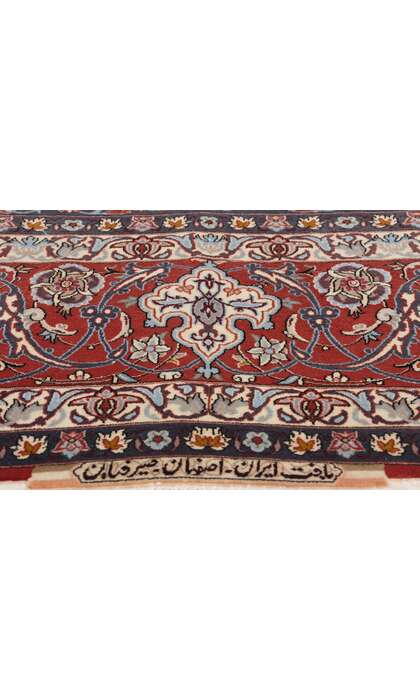7 x 10 Vintage Ivory Persian Isfahan Rug 78780