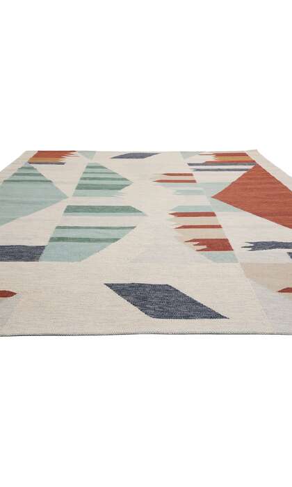 9 x 12 Contemporary Scandinavian Navajo Swedish Inspired Kilim Rug 31334