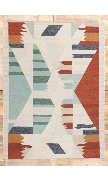 9 x 12 Contemporary Scandinavian Navajo Swedish Inspired Kilim Rug 31334