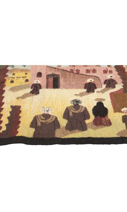 3 x 5 Vintage Egyptian Pictorial Kilim Rug 78927