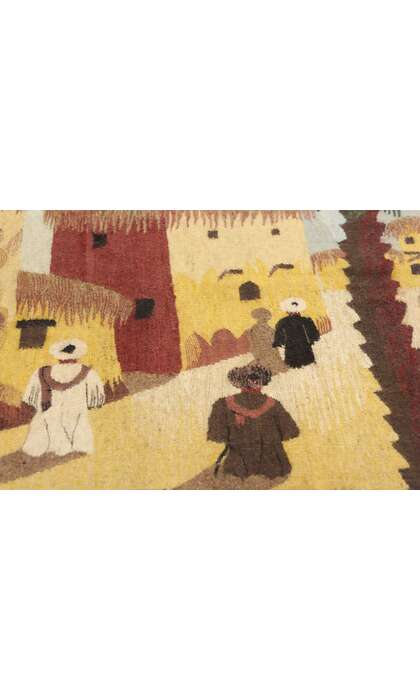 3 x 5 Vintage Egyptian Pictorial Kilim Rug 78927