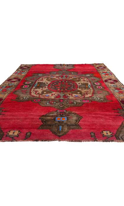 7 x 10 Vintage Red Turkish Kars Rug 77699