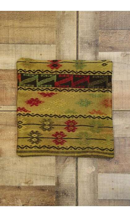 1 x 1 Vintage Turkish Kilim Rug Pillow Cover 53635