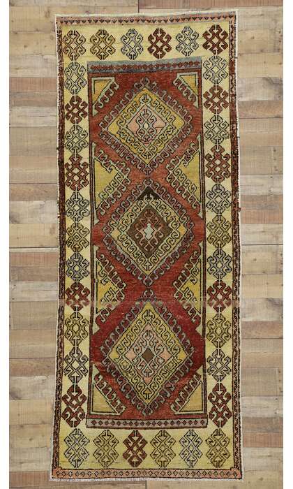 4 x 9 Vintage Turkish Oushak Rug 52413