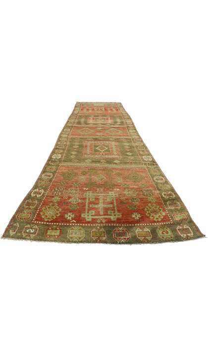 4 x 15 Vintage Turkish Oushak Rug Runner 52770