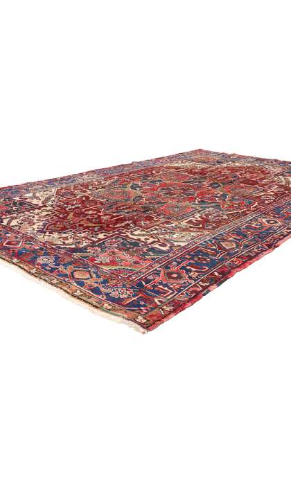 7 x 11 Vintage Persian Heriz Rug 90010