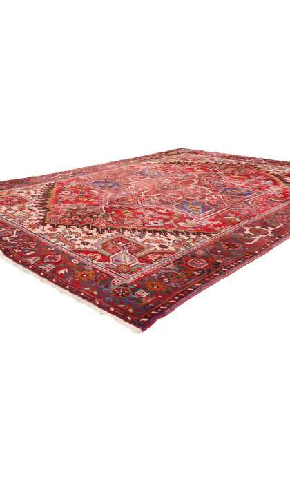 90001 Vintage Persian Heriz Rug, 07'11 x 10'00