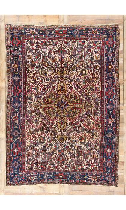8 x 11 Vintage Persian Heriz Rug 90011