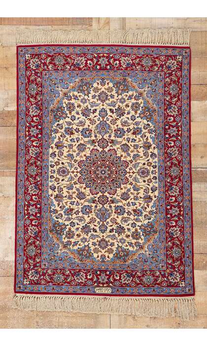 4 x 5 Vintage Persian Isfahan Rug 78924