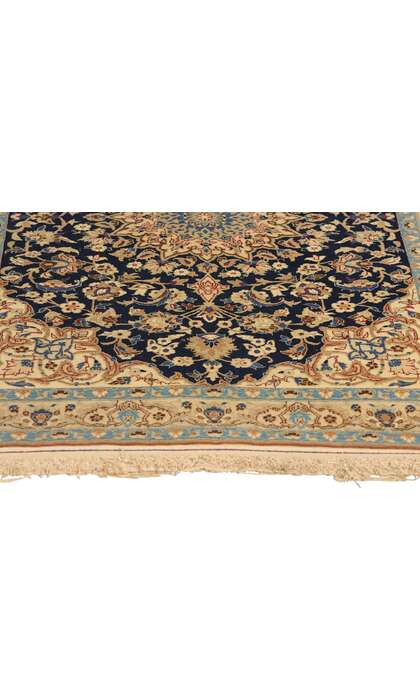 3 x 4 Vintage Wool and Silk Persian Nain Rug 78925