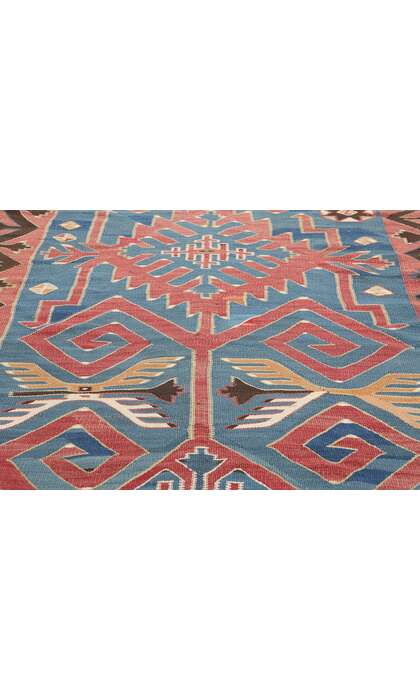 4 x 14 Antique Caucasian Avar Kilim Rug Runner 78945