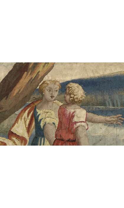 7 x 14 Antique French Aubusson Tapestry 77237