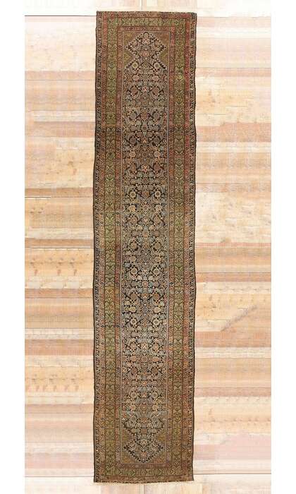 3 x 17 Distressed Antique Persian Malayer Rug Runner 76793