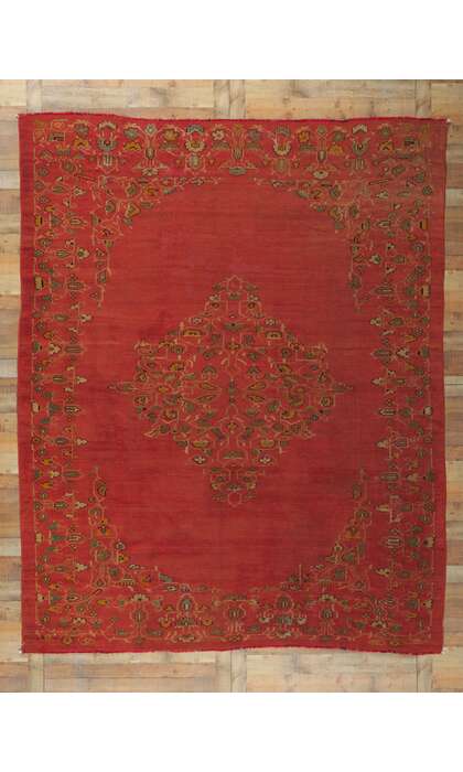 9 x 11 Antique Turkish Oushak Rug 76655