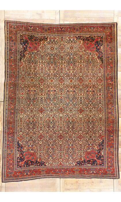 9 x 11 Antique Persian Farahan Rug 74980
