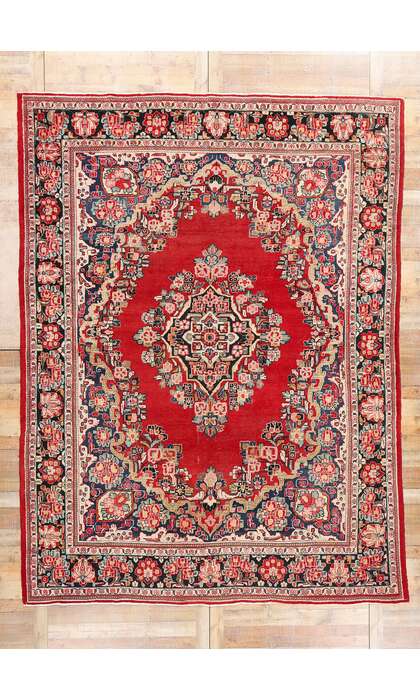 9 x 13 Antique Persian Mahal Rug 78961