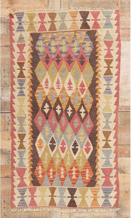 3 x 5 Antique Turkish Kilim Rug 78951