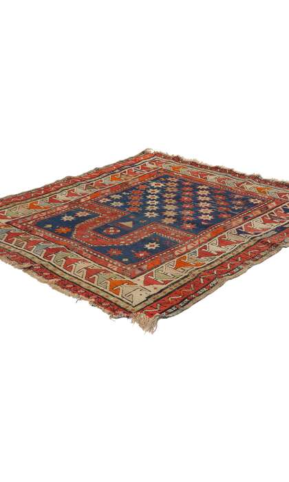 3 x 4 Antique Caucasian Kazak Prayer Rug 78977