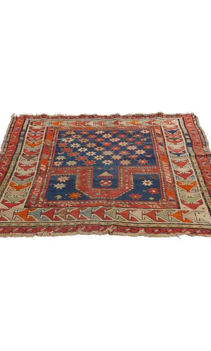 3 x 4 Antique Caucasian Kazak Prayer Rug 78977
