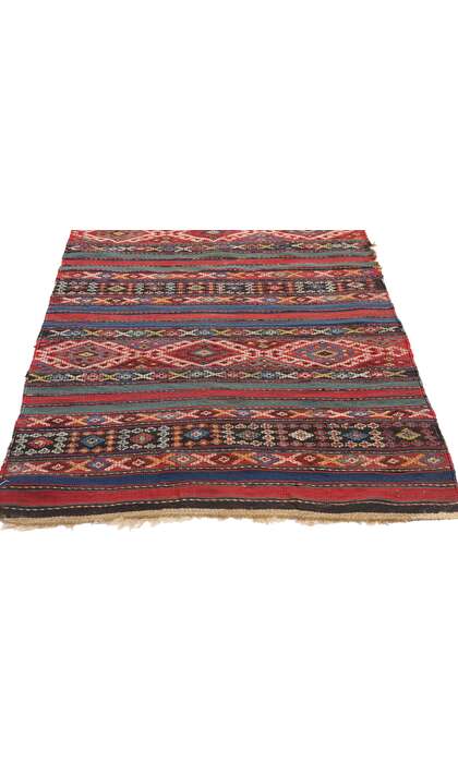 2 x 7 Antique Caucasian Shahsavan Jajim Kilim Rug 78943