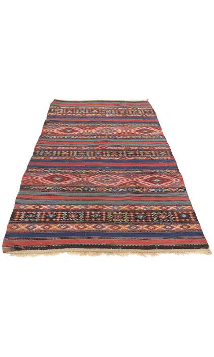 3 x 7 Antique Caucasian Shahsavan Jajim Kilim Rug 78950