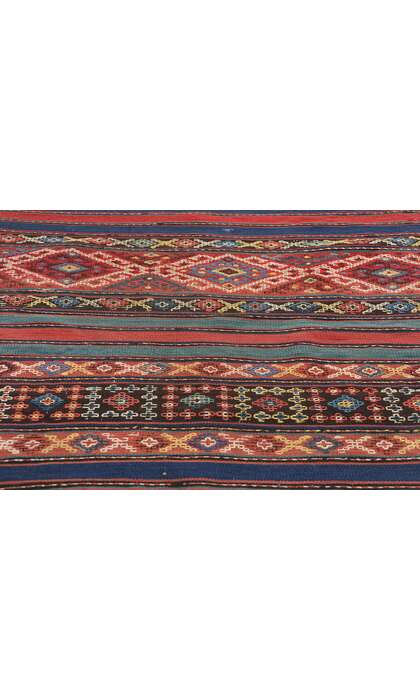 3 x 7 Antique Caucasian Shahsavan Jajim Kilim Rug 78950