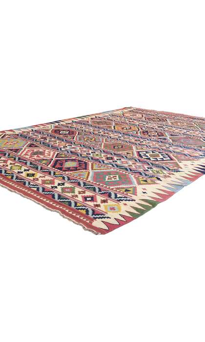 7 x 10 Antique Caucasian Shirvan Kilim Rug 78946