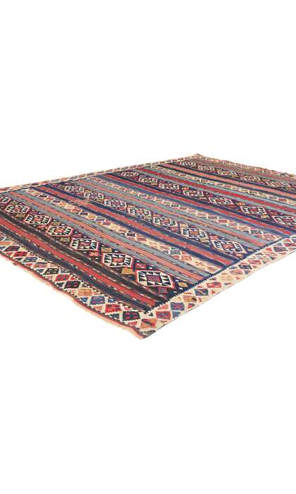 7 x 8 Antique Caucasian Shirvan Kilim Rug 78952