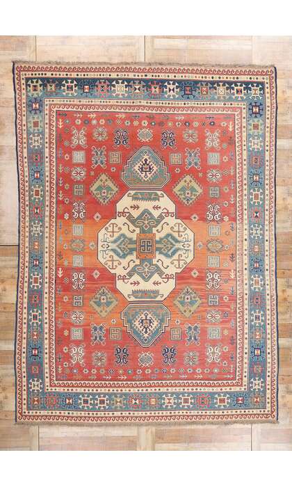 10 x 13 Vintage Caucasian Soumak Rug 78954