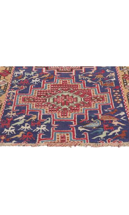 3 x 4 Antique Caucasian Tribal Soumak Rug 78942
3 x 4 Antique Caucasian Tribal Soumak Rug 78942