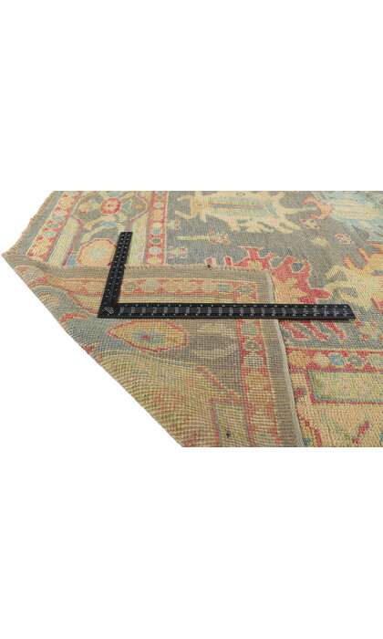 9 x 12 Colorful Gray Oushak Rug 80736
