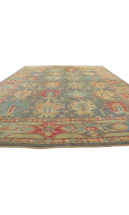 9 x 12 Colorful Gray Oushak Rug 80736