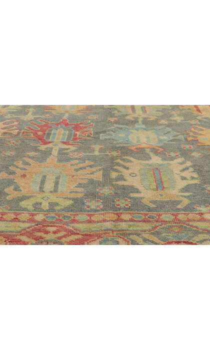 9 x 12 Colorful Gray Oushak Rug 80736
