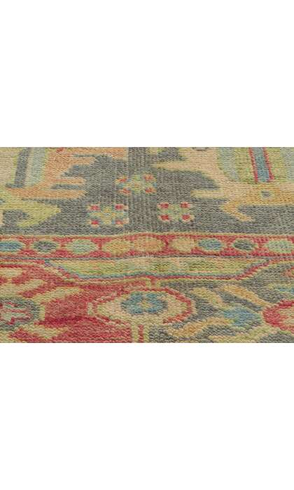9 x 12 Colorful Gray Oushak Rug 80736