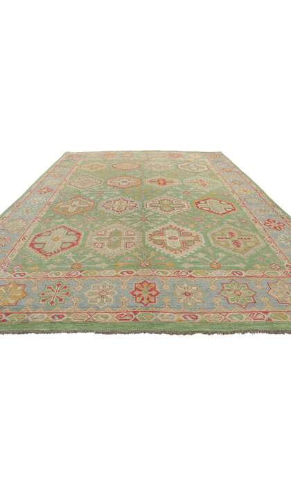 9 x 12 Colorful Green Oushak Rug 80734