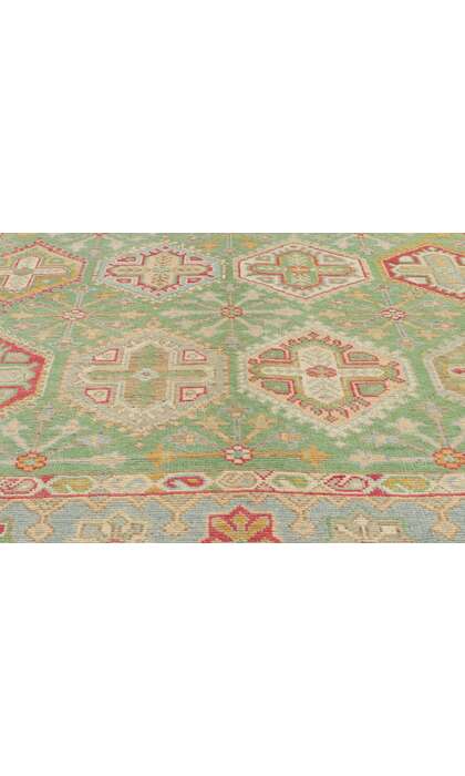 9 x 12 Colorful Green Oushak Rug 80734