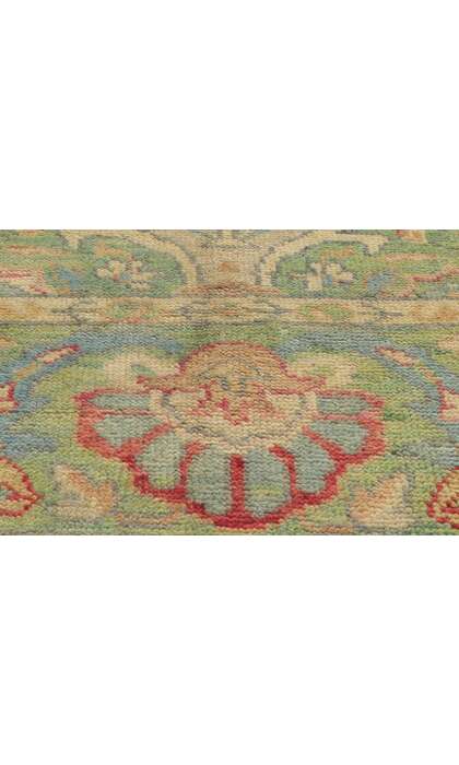 9 x 12 Colorful Green Modern Oushak Rug 80735