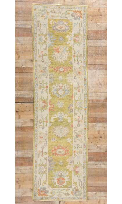 3 x 19 Colorful Modern Turkish Oushak Rug Runner 53947