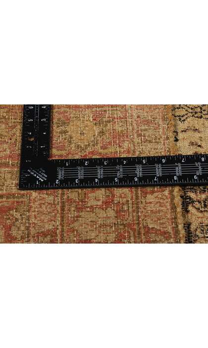 4 x 6 Distressed Antique-Worn Persian Mahi Tabriz Rug 78987