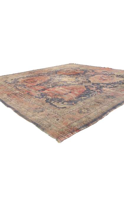 9 x 10 Antique Turkish Oushak Rug 78744