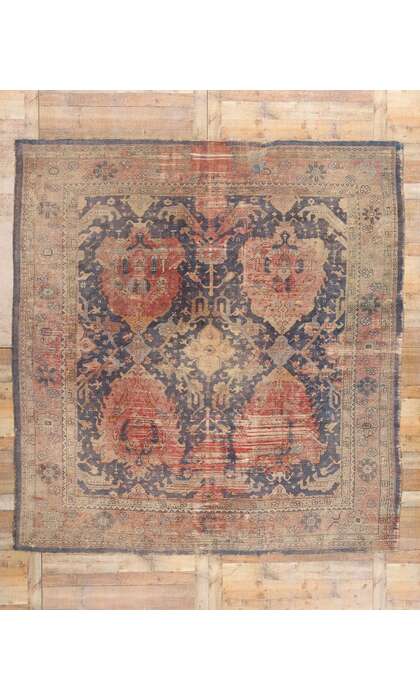 9 x 10 Antique Turkish Oushak Rug 78744