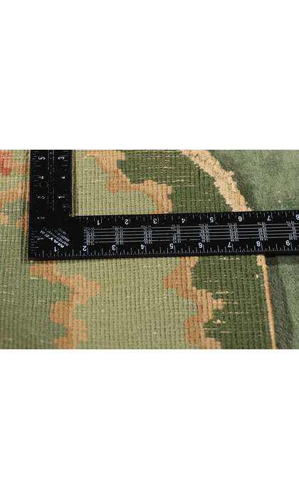 3 x 4 Antique Green Chinese Art Deco Oval Rug 78990